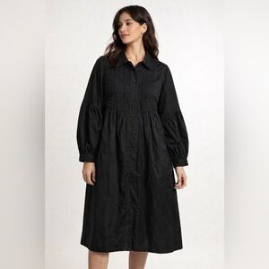 Vintage Voyager West Elegant Black Women's Dress Coat, All Weather Traveler, M